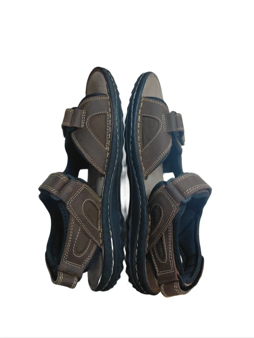 Bjorndal Men's Brown Leather Outdoor Sandals Adjustable Cushioned Size 12